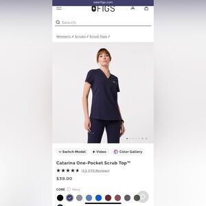 Navy Blue Figs Scrub Set